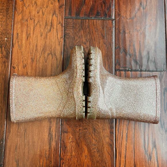 Next Brand Rose Gold Pink Sparkle Rain Boots 9Y 6.25" Toddler - Picture 7 of 9